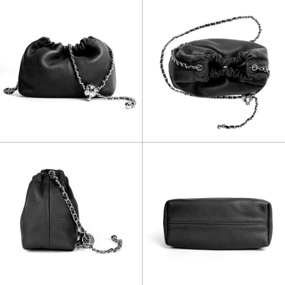 Trendy Dumpling Women's Crossbody Bag - Evening Clutch Vegan & Genuine Leather H - Picture 4 of 7